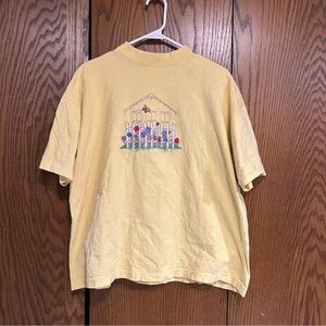 Yellow T-Shirt with Embroidered Design